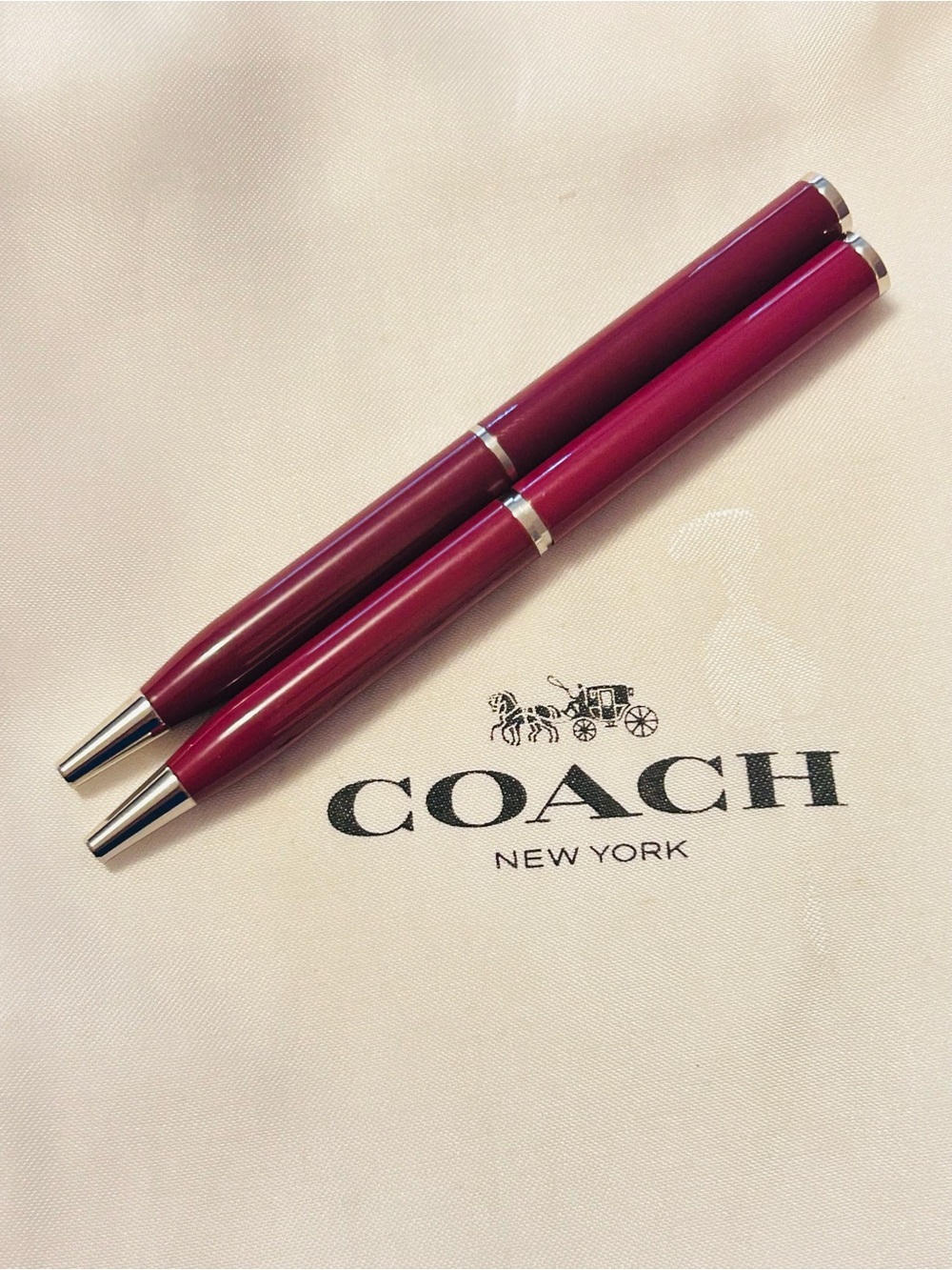 Coach Dark Pink and Maroon Pen Keychain/Bag Charm  (PRICE FOR ONE)